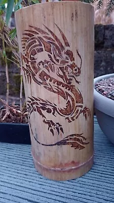 Pyrographed  Bamboo  Wall Art Japanese Garden Zen Garden Dojo / Dragon  • £7