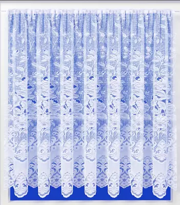 Ariana Heavy Thick White Flora Lace Net Curtain - Sold By  Meter - Free Postage- • £5.99