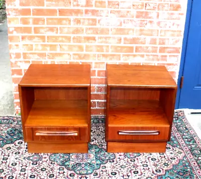 Pair Of Danish Teak Wood Mid Century  Modern Nightstands Bedside Cabinet Set • $1200