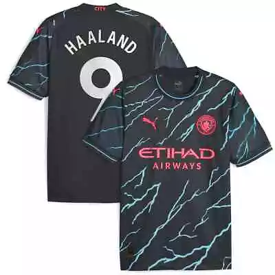 New ManchesterCity Haaland #9 Away Youth Kids Soccer Uniform Mbappe Messi Saka • $35