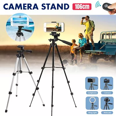 Professional Camera Tripod Stand Mount Remote + Phone Holder For IPhone Samsung • $15.17