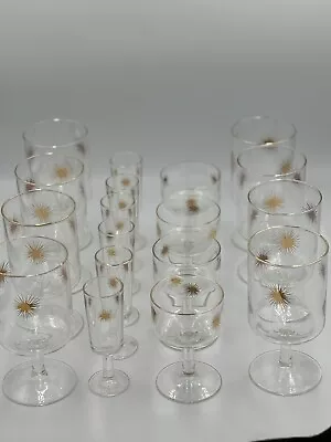 Lot Of Vintage Gold Starburst/Atomic Burst MCM Glasses • $50