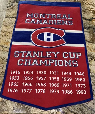 Winning Streak Large NHL Montreal Canadiens Stanley Cups Banner - 37  H X 24  W • $89.95