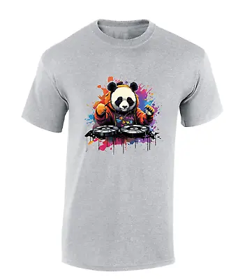 Panda Dj Paint Mens T Shirt Cool Music Vinyl Record Animal Gift Idea Cool Top • £8.99