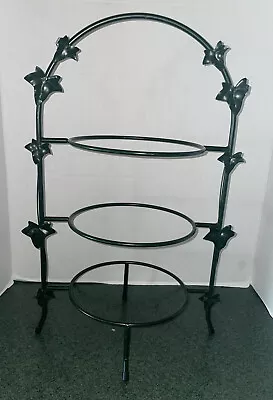 3 Tier Dessert Plate Stand Server Holder Pie Cooling Rack 20”x 13” Green Ivy EUC • $39.99