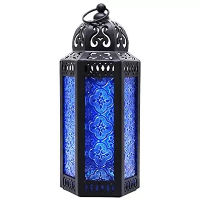 CVHOMEDECO. Decorative Candle Lantern Moroccan Lanterns Vintage Black Metal L... • $32.77