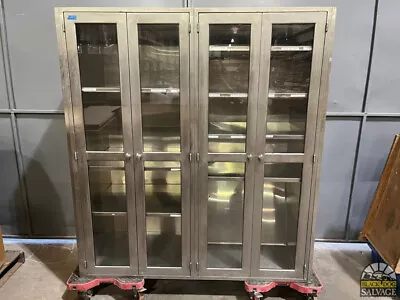 Stainless Steel Glass Front Cabinet 2 Compartment • $5264.99