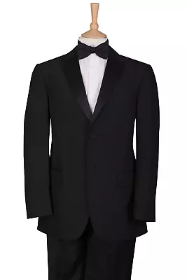 Mens Suit Black Tie Tuxedo Dinner Jacket Formal Trousers Evening 2 Piece Wedding • £69.99