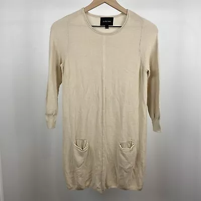 La Fee Verte Sweater Tunic Top Pockets Ivory Cream White Sz S Anthropologie • $25