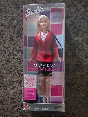 NIB Mary Kay Prize Barbie Doll Star Consultant Red Jacket Pin Bag Brush 40 Years • $100