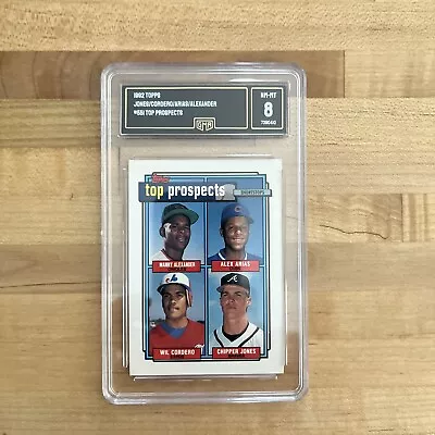 1992 Topps Top Prospects Chipper Jones RC GMA Graded 8 NM-MT • $12