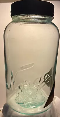 NORGE DRAM MENS DC GLASS Aqua Imperial 1/2 Gallon Fruit Jar W/Correct Lid/Band • $24.99