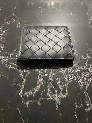 Bottega Veneta Bi-fold Wallet In Black Maxi Intrecciato Leather • $400