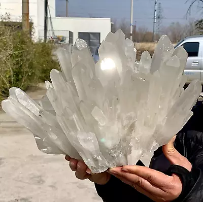 16.23LB A+++Large Natural White Crystal Himalayan Quartz Cluster /mineralsls • $11.61