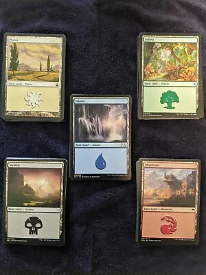 Magic The Gathering - 100 Basic Land Bulk Lot From Mixed Sets -20 Of Each Color • $6
