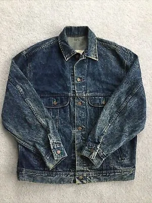 Vintage 90’s Lee Easy Rider Men's Sz M Jean Jacket Stonewashed Blue Denim USA • $33.95