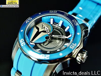 NEW Invicta Men's 48mm Star Wars BO-KATAN Limited Edition Blue/Gunmetal SS Watch • $29