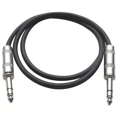 Seismic Audio - SATRX-2 - Black 2 Foot 1/4  TRS To 1/4  TRS Patch Cable • $9.99