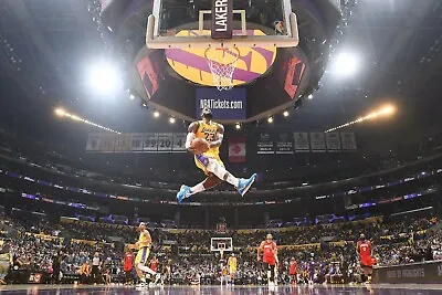 $20 • Buy Los Angeles Lakers Lebron James Reverse Windmill Dunk Poster (24x36) Inches