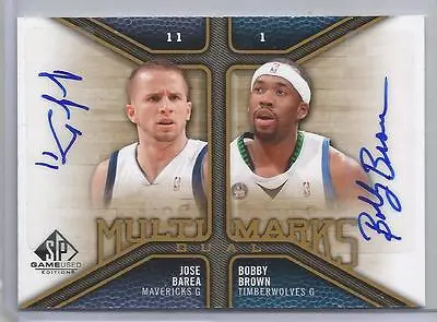 2009-10 SP Game Used Basketball Jose Barea-Bobby Brown Dual Auto Card # MD-BJ • $20