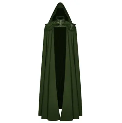 Mens Cloak Medieval Retro Hooded Coat Gothic Coat Halloween Wizard Reaper's Robe • $69.14