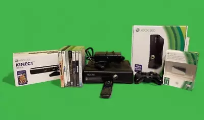 MICROSOFT XBOX 360 S-4GB-320GB Internal HD-Controller-Kinect-Remote-7 Games • $99