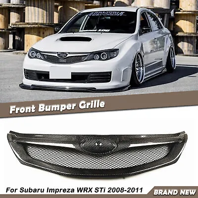 Carbon Fiber Car Front Bumper Grill Grille For 2008-2011 Subaru Impreza WRX STi • $179