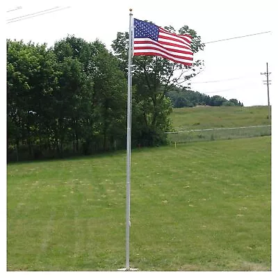 Super Tough Heavy Duty 20ft Residential Flagpole With US Made Nylon Flag • $239.20