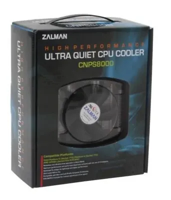 Zalman CPU Cooler Low Profile Heat Pipe CNPS8000 92mm 2 Ball NIB • $29.99