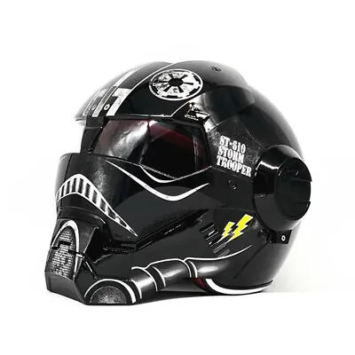 Masei Retro Motorcycle Full Face Helmet Motorbike Flip Up Skull Iorn Helmets • $132.99