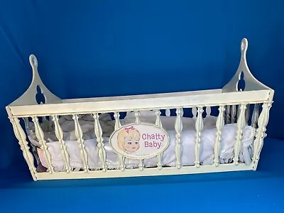 $19.99 • Buy 1962 Vintage Mattel Chatty Baby White Doll Cradle Crib By Suzy Goose