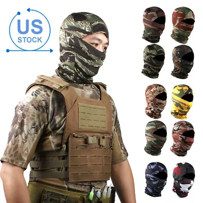 Tactical Camo Balaclava Full Face Mask Hunting Cycling Sports Helmet Liner Cap • $8.98