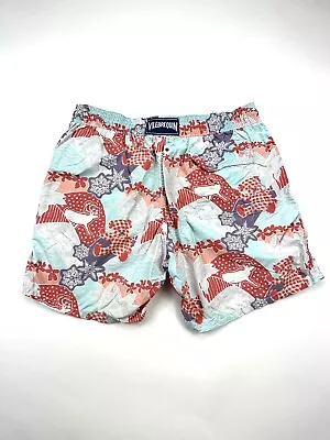 Vilebrequin Swim Trunks Adult XL White Pink Lined Board Shorts Bears Holiday Men • $30