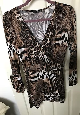 Ladies Jane Norman Size 10 Animal Print Sexy Mini Dress 🥀🥀🥀🥀🥀 • £10.30