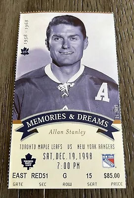 12/19/1998 WAYNE GRETZKY Last GAME @ Maple Leaf Gardens TICKET STUB NY Rangers • $49.99