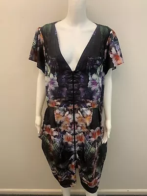 City Chic Exposed Zip Print Dress Size Xxl/24  (# 1352) • $23.99