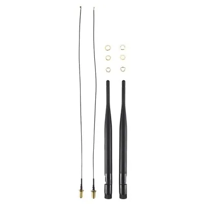 2 X 6dBi 2.4GHz 5GHz Dual Band WiFi RP-SMA Antenna + 2 X 35cm U.fl / IPEX4586 • $7.99