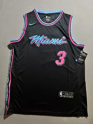 Dwayne Wade Jersey Miami Vice City Edition Nike Jersey Mens XXL Black Neon. • $65.80