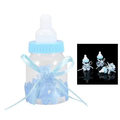 (Blue)24Pcs Fillable Bottles Sweet Candy Box Gift For Baby Shower Party New • £11.96