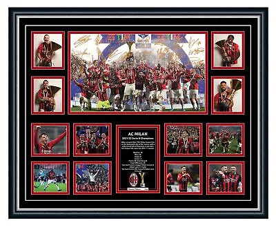 $119.99 • Buy Ac Milan 2021/22 Italian Serie A Champions Signed Ltd Ed Framed Memorabilia
