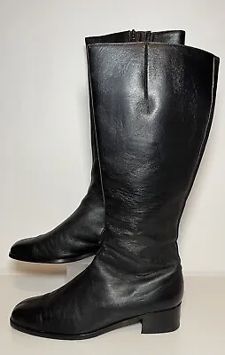 Woman’s Gabor Leather Black Knee High Riding Boots - UK Size 6.5 • £29.99