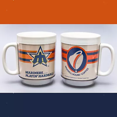 X2 Vintage 1981-1986 SEATTLE MARINERS Trident Logo / Maxwell House COFFEE MUGS • $31.79