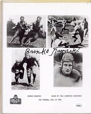 Bronko Nagurski Signed 8x10 Photo - JSA - HOF! • $100