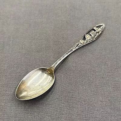 Vtg Sterling Souvenir Spoon Detroit Michigan City Skyline 6  22g .925 Silver • $25