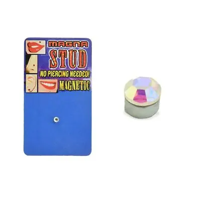 Fake Magnetic Stud Nose Lip Monroe Labret Ear Cartilage 3mm Aurora AB CZ Gem • $8.99