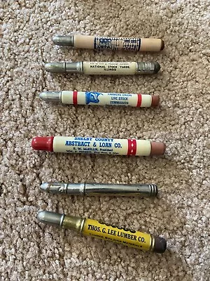 Seven Vintage Bullet Style Pencils With Advertising  • $7.50