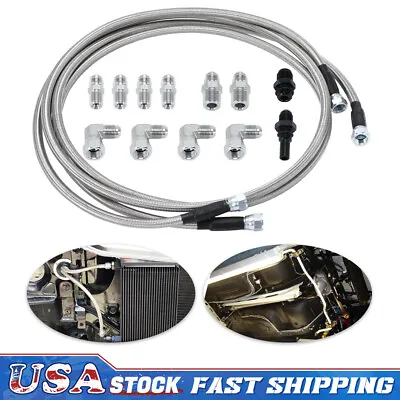 6AN 70  Flexible SS Braided Transmission Fluid Cooler Hose Line For GM Chevy C5  • $44.99
