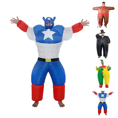 Adult  Carnival Inflatable Costume Fat Sumo Blow Up Suit Cosplay Fancy Dress • £37.26