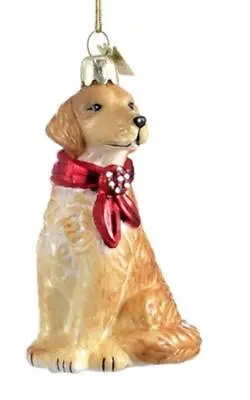 Quality Glass GOLDEN RETRIEVER III Blown Glass Dog Breed Christmas Ornament • $13.99