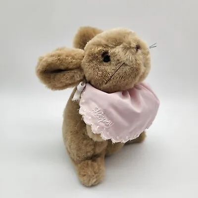 Vintage Eden Bunny Rabbit Plush Flopsy 7  Tan Pink Stuffed Animal Easter Toy  • $6.99